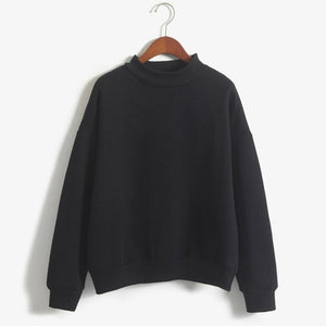 Women Pullover 9 colors Winter Loose Fleece Thick Knit Sweatshirt Female