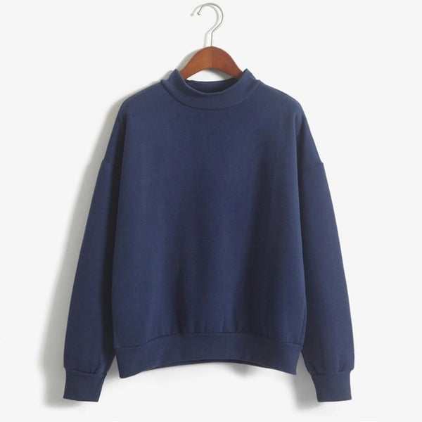 Women Pullover 9 colors Winter Loose Fleece Thick Knit Sweatshirt Female