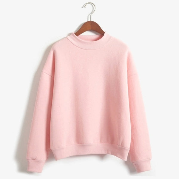 Women Pullover 9 colors Winter Loose Fleece Thick Knit Sweatshirt Female