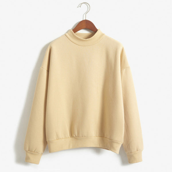 Women Pullover 9 colors Winter Loose Fleece Thick Knit Sweatshirt Female