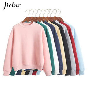 Women Pullover 9 colors Winter Loose Fleece Thick Knit Sweatshirt Female